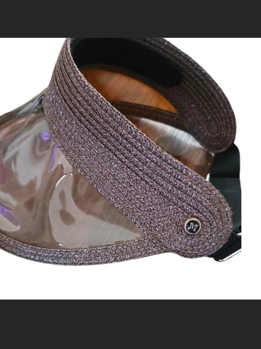 Y2K Sun Visor Hat Purple and Brown Set Beachwear